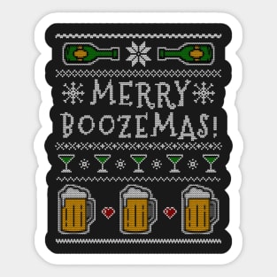 Merry Boozemas Ugly Christmas Sweater Sticker